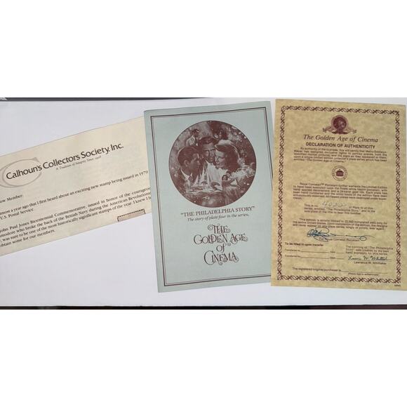 Golden Age Of Cinema 1978 Collector Plate "Philadelphia Story" MGM 1940 #4/6 COA - Picture 2 of 4